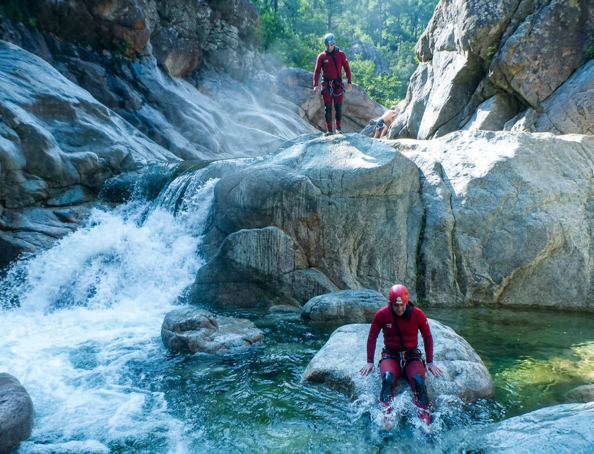 Torrent en crue dans les gorges de Bavella en Corse
