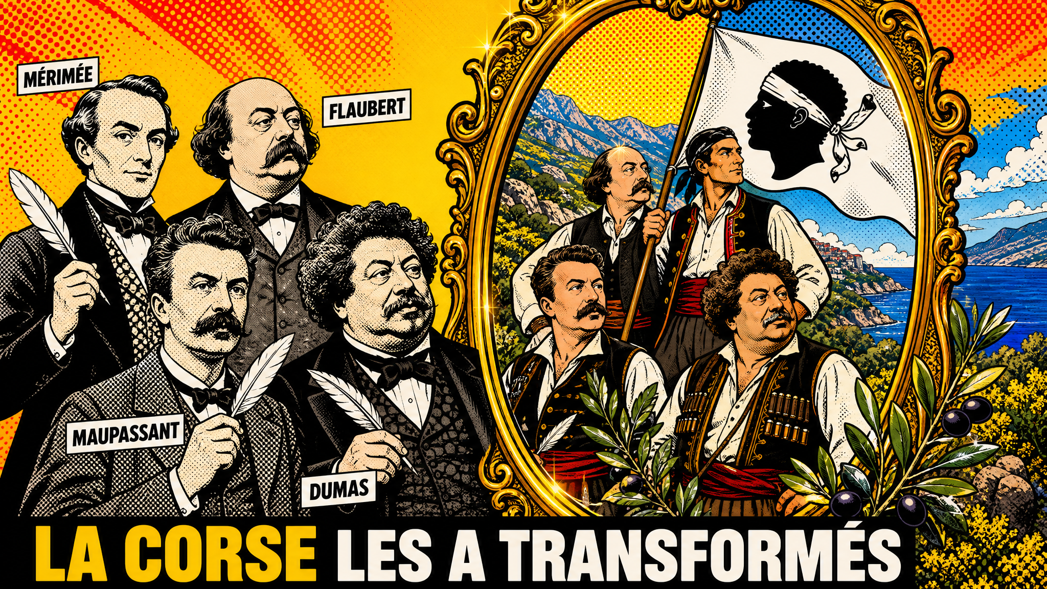 Le miroir enchanté — Cinq plumes continentales, un miroir, une île